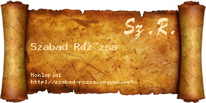 Szabad Rózsa névjegykártya